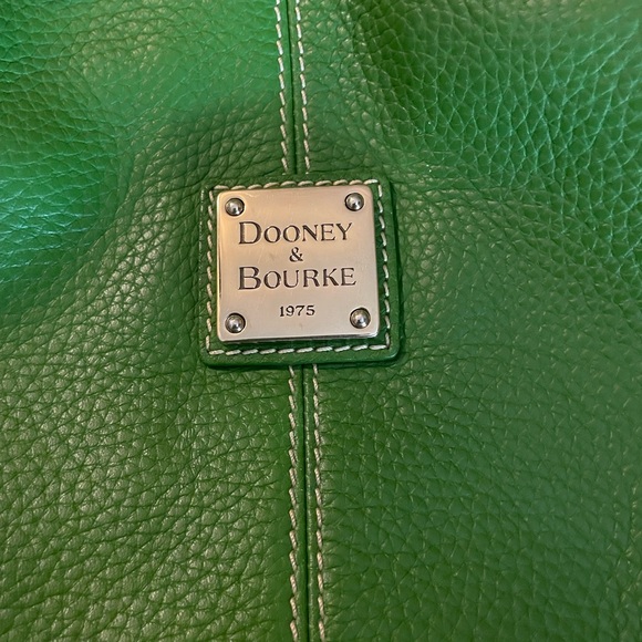 Dooney & Bourke Bright Green Pebbled Leather Tote with Buckle Straps - Picture 2 of 7